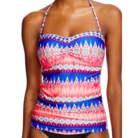 La Blanca Sandbar Bandeau Tankini in Pinkberry, 6 - Picture 1 of 7